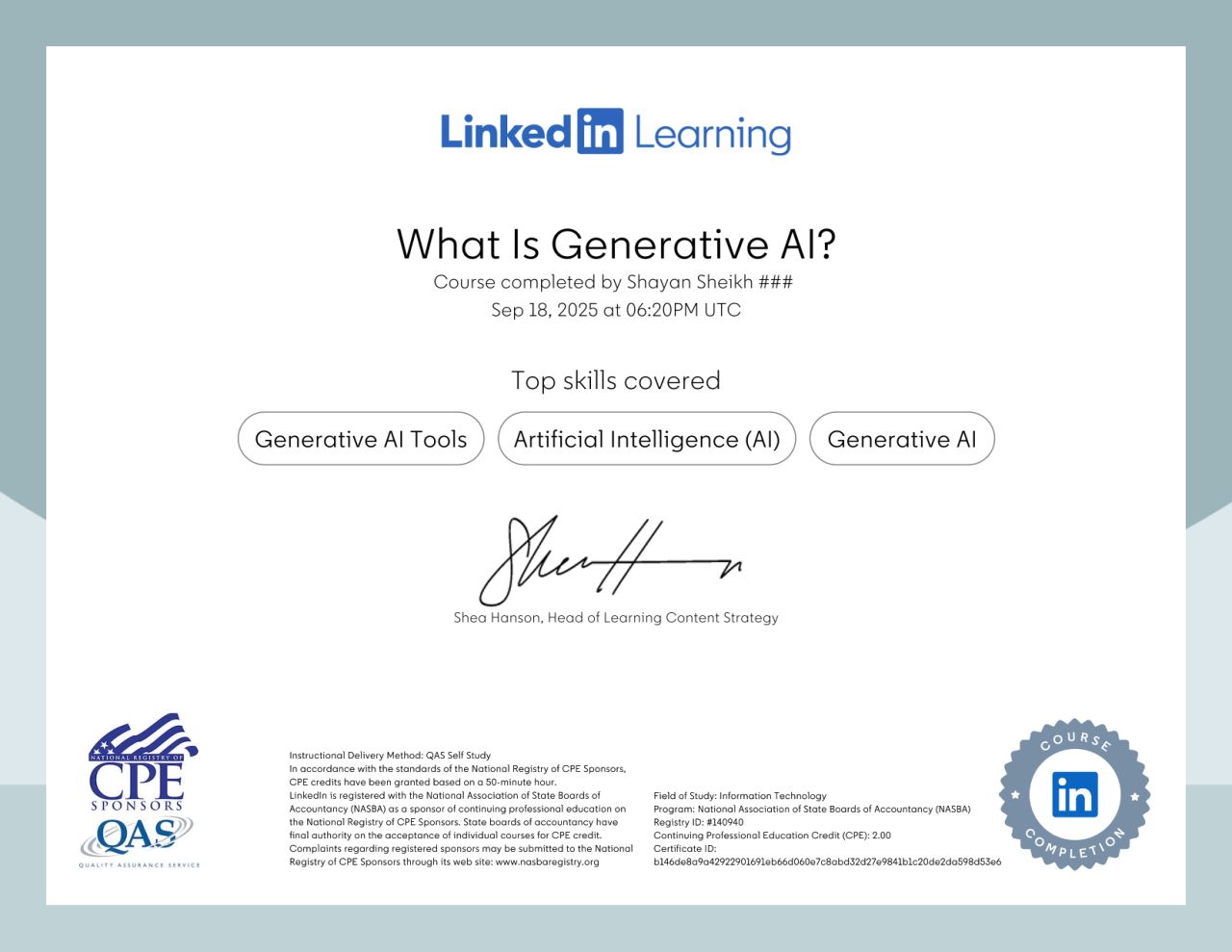 What is Generative Ai certificate